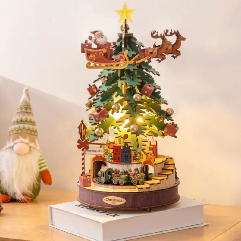 3D Wooden Puzzle Christmas Tree Music Box Kit Montessori & Toys