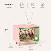 3D Wooden Puzzle Music Box Sakura TV DIY Kit Montessori & Toys