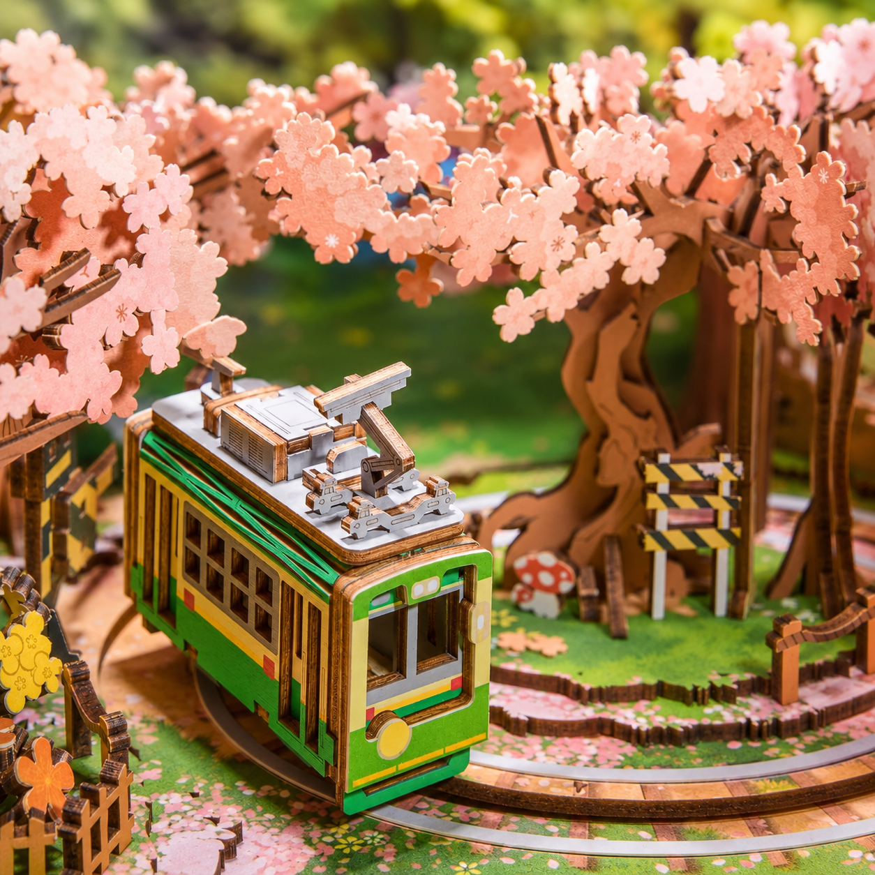 3D Wooden Puzzle Music Box Sakura TV DIY Kit Montessori & Toys