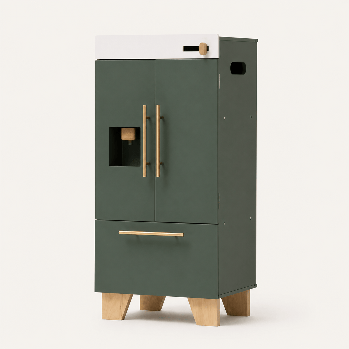 Frigo Giocattolo in Legno Vintage per Cucina Bambini Montessori & Giocattoli