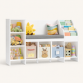 Kids Bookcase Toy Storage with Reading Bench Montessori & Toys