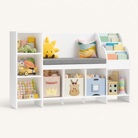 Kids Bookcase Toy Storage with Reading Bench Montessori & Toys