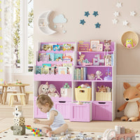 Kids Bookshelf Toy Storage 4 Drawers 6 Cubbies Montessori & Toys
