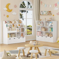 Kids Bookshelf Toy Storage 4 Drawers 6 Cubbies Montessori & Toys