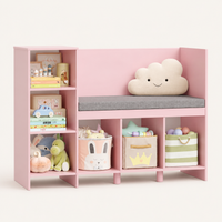 Kids Bookshelf Toy Storage Bench 6 Shelves Montessori & Toys