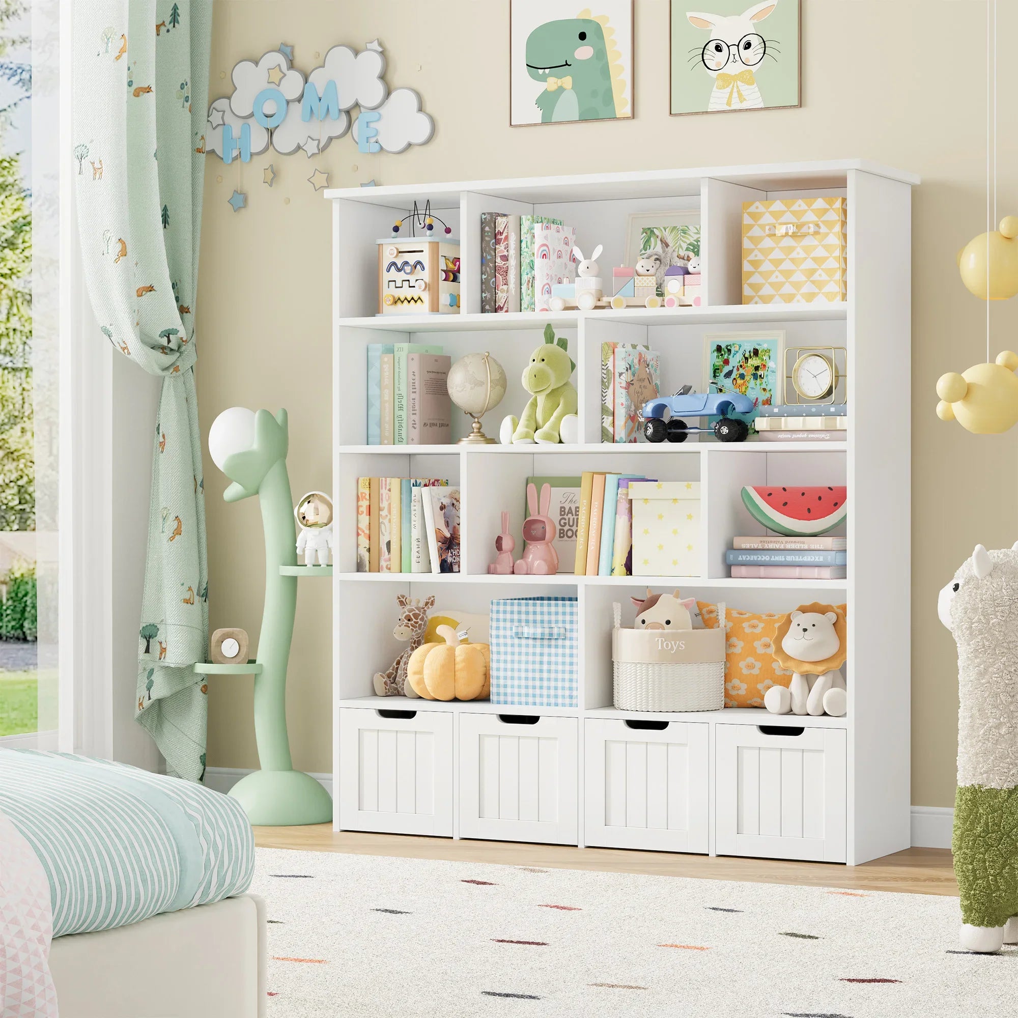 Kids Toy Storage 4 Drawers 11 Shelves Montessori & Toys