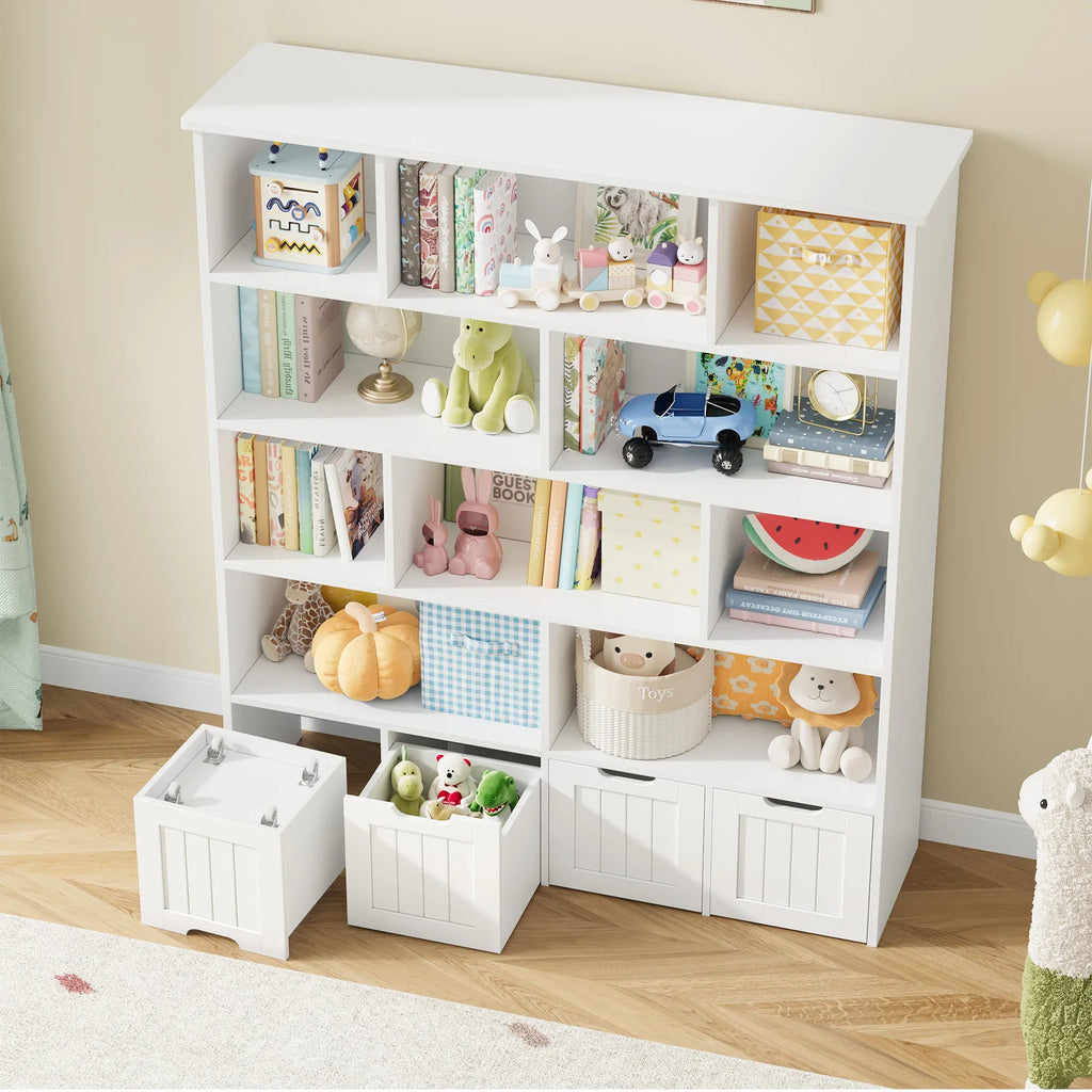 Kids Toy Storage 4 Drawers 11 Shelves Montessori & Toys