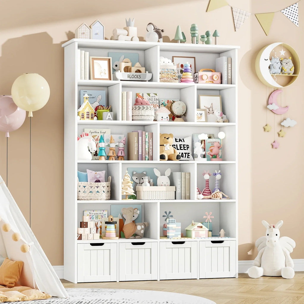 Kids Toy Storage 4 Drawers 13 Shelves Montessori & Toys