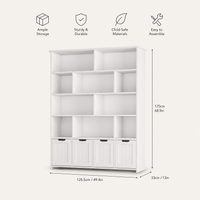 Kids Toy Storage 4 Drawers 13 Shelves Montessori & Toys