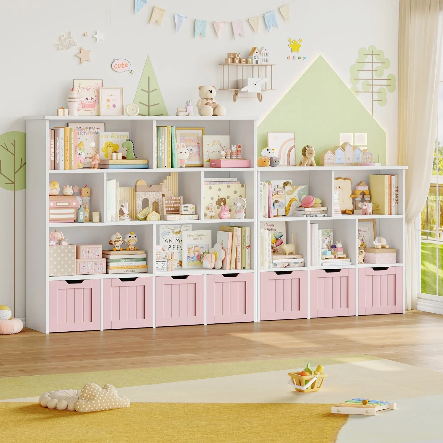 Kids Toy Storage 4 Drawers 8 Shelves Montessori & Toys