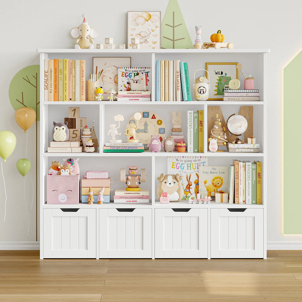 Kids Toy Storage 4 Drawers 8 Shelves Montessori & Toys