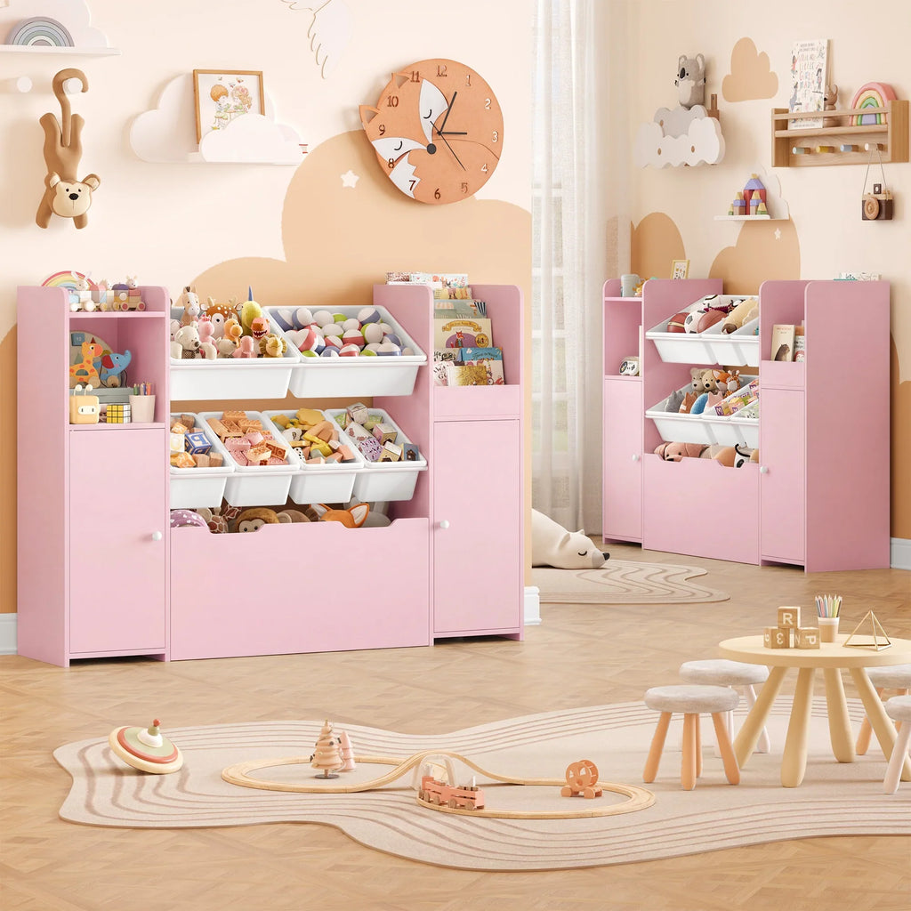 Kids Toy Storage 6 Boxes 2 Doors 1 Drawer Montessori & Toys