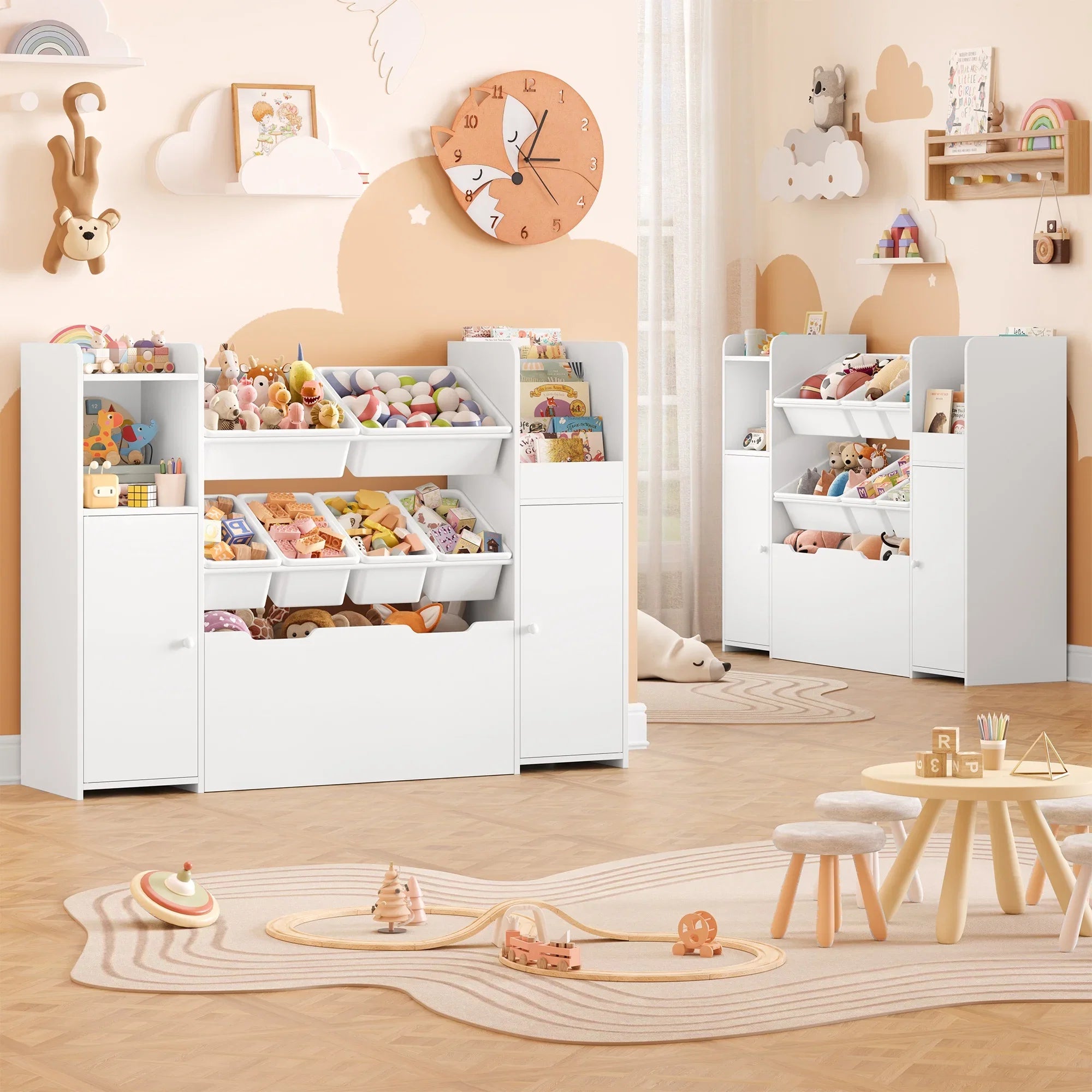 Kids Toy Storage 6 Boxes 2 Doors 1 Drawer Montessori & Toys