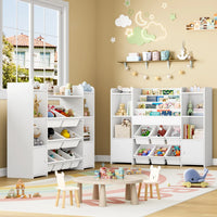 Kids Toy Storage 6 Boxes 4 Tier Bookshelf Montessori & Toys