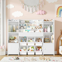 Kids Toy Storage 6 Boxes 4 Tier Bookshelf Montessori & Toys