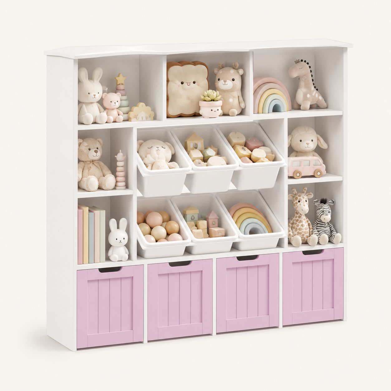 Kids Toy Storage 6 Cubbies 4 Drawers 6 Boxes Montessori & Toys