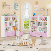 Kids Toy Storage 7 Cubbies 4 Drawers Wheels Montessori & Toys