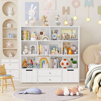 Kids Toy Storage 7 Cubbies 4 Drawers Wheels Montessori & Toys