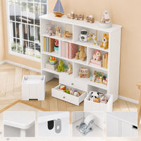 Kids Toy Storage 7 Cubbies 4 Drawers Wheels Montessori & Toys