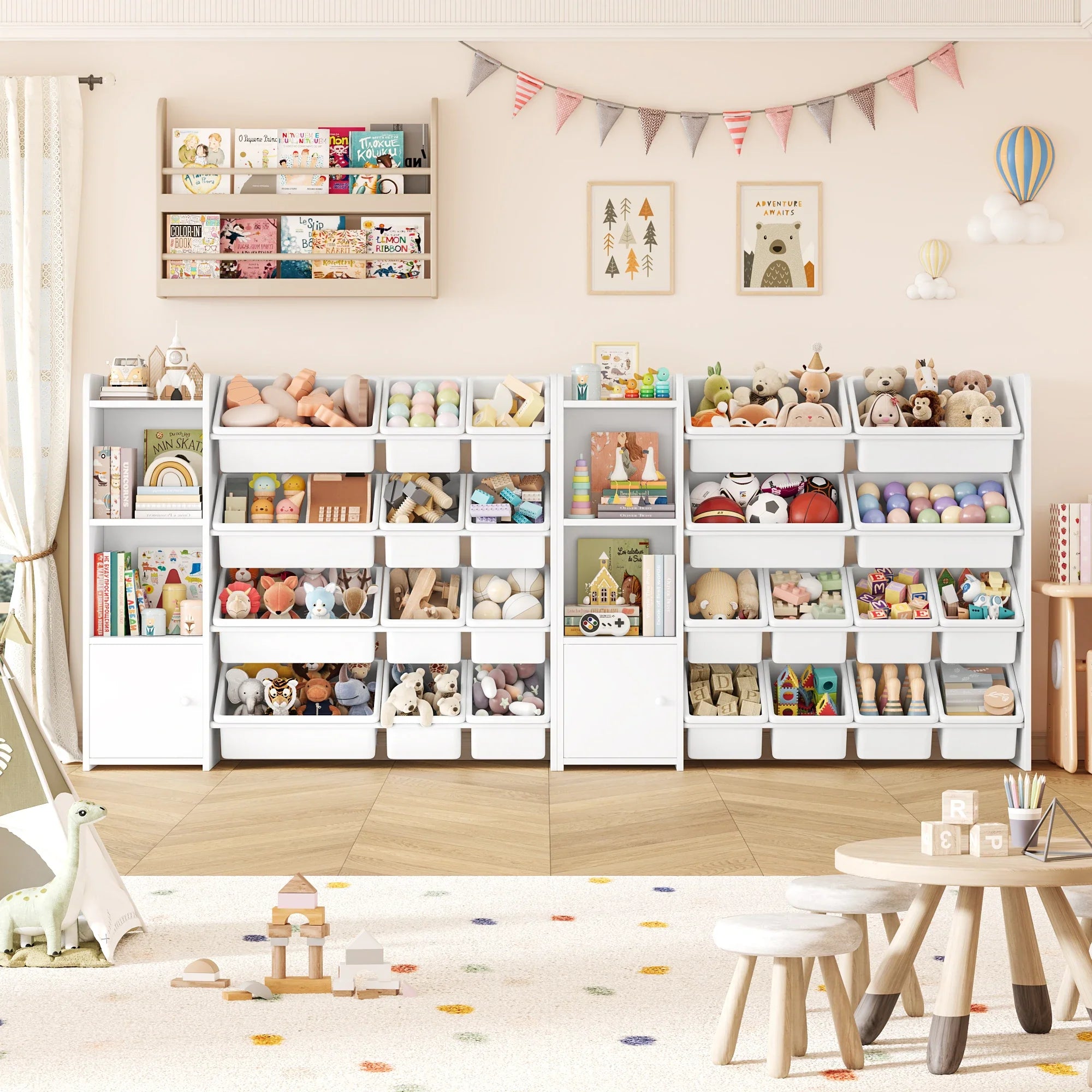Kids Toy Storage 8 Boxes 4 Shelves Montessori & Toys