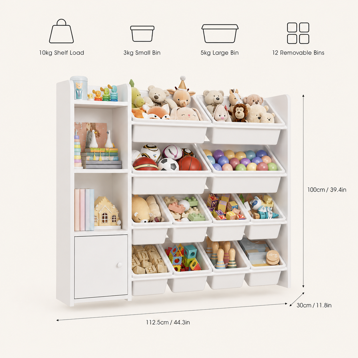 Kids Toy Storage 8 Boxes 4 Shelves Montessori & Toys