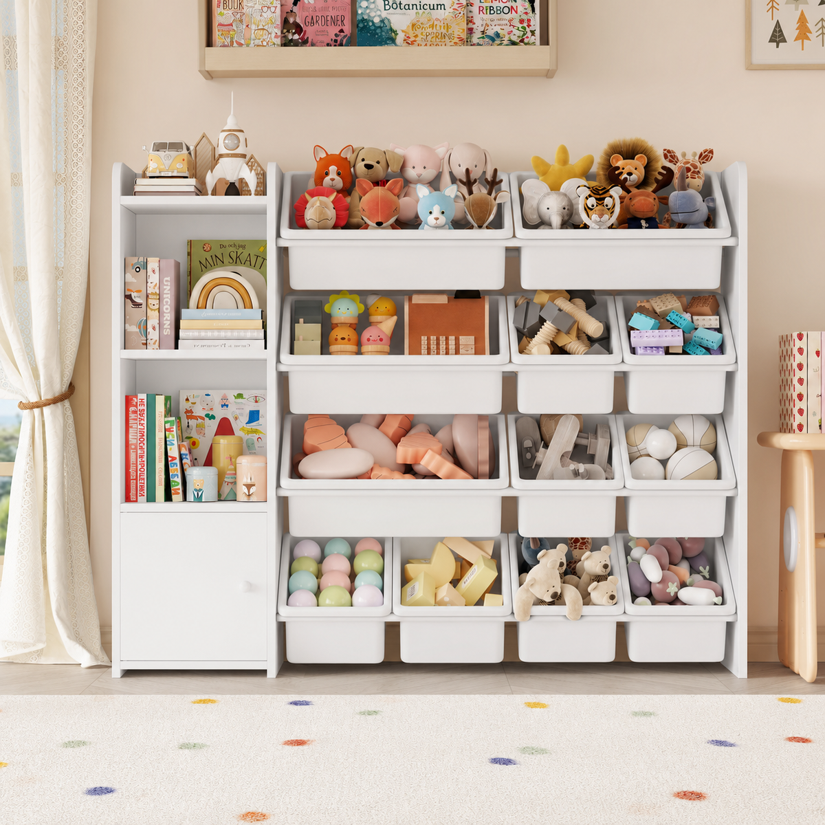 Kids Toy Storage 8 Boxes 4 Shelves Montessori & Toys