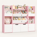 Kids Toy Storage Bookshelf 13 Shelves 4 Boxes Montessori & Toys