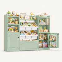 Kids Toy Storage Bookshelf 15 Shelves 6 Boxes Montessori & Toys