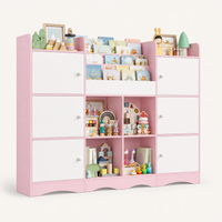 Kids Toy Storage Bookshelf 6 Doors 6 Cubbies Montessori & Toys