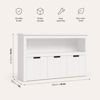 Kids Toy Storage Cabinet 3 Drawers on Wheels Montessori & Toys