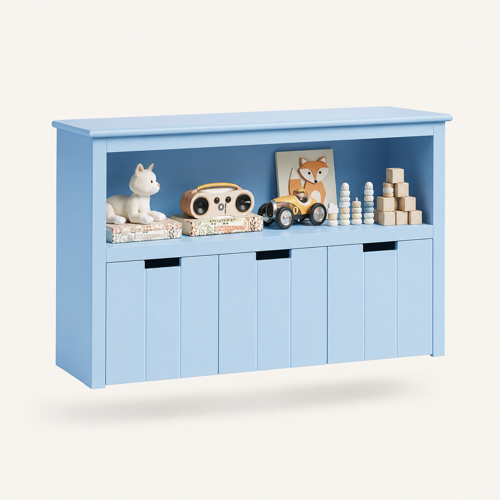 Kids Toy Storage Cabinet 3 Drawers on Wheels Montessori & Toys