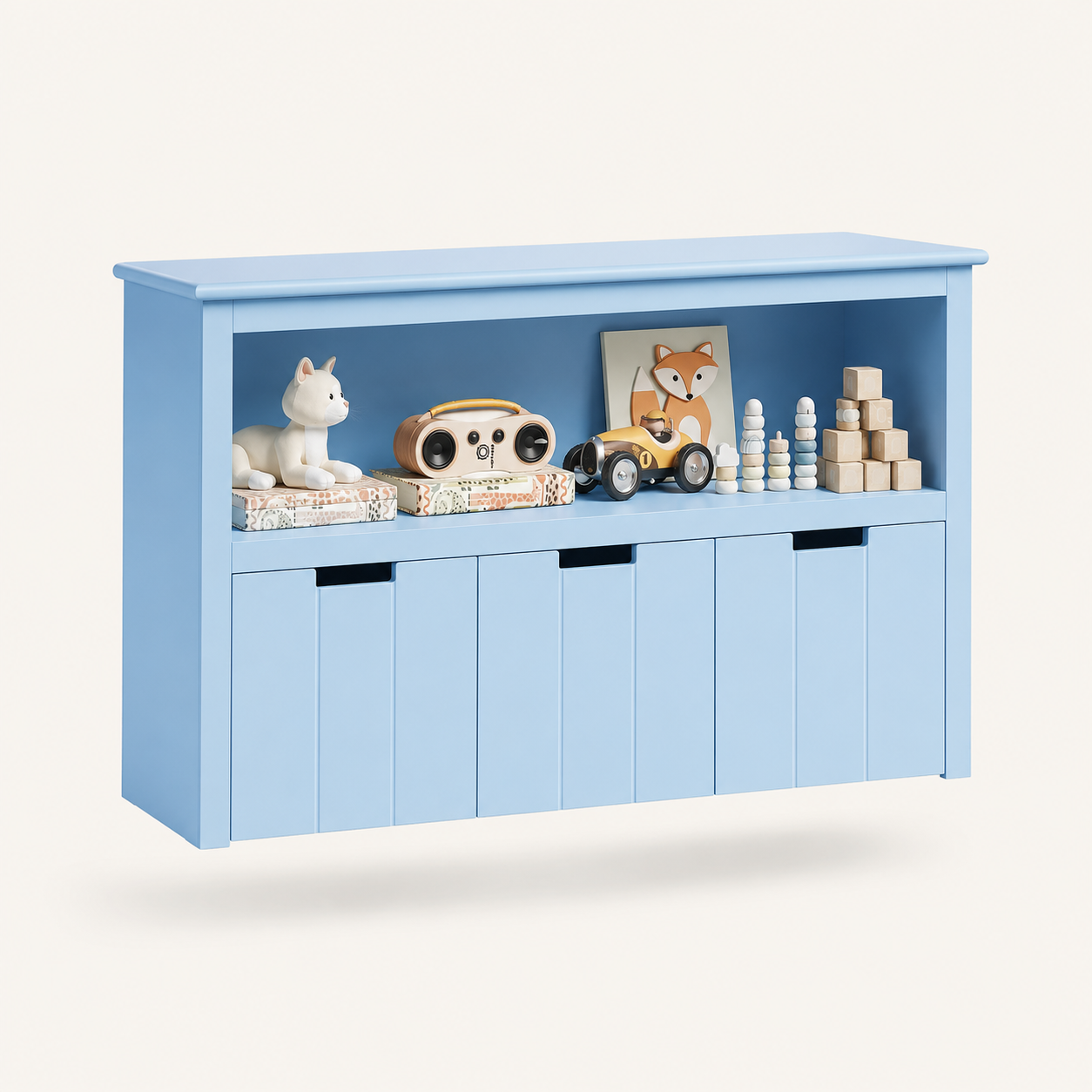 Kids Toy Storage Cabinet 3 Drawers on Wheels Montessori & Toys