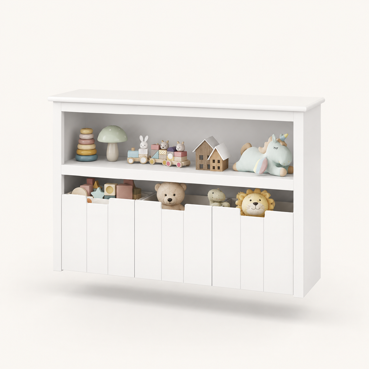 Kids Toy Storage Cabinet 3 Drawers on Wheels Montessori & Toys