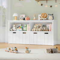 Kids Toy Storage Cabinet 4 Boxes on Wheels Montessori & Toys
