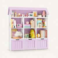 Kids Toy Storage House Shape 7 Cubbies Drawers Montessori & Toys