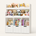 Kids Toy Storage Shelf 4 Cubbies on Wheels Montessori & Toys