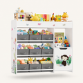 Kids Toy Storage Shelf 9 Boxes White Montessori & Toys