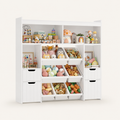 Kids Toy Storage Shelf with Boxes on Wheels Montessori & Toys