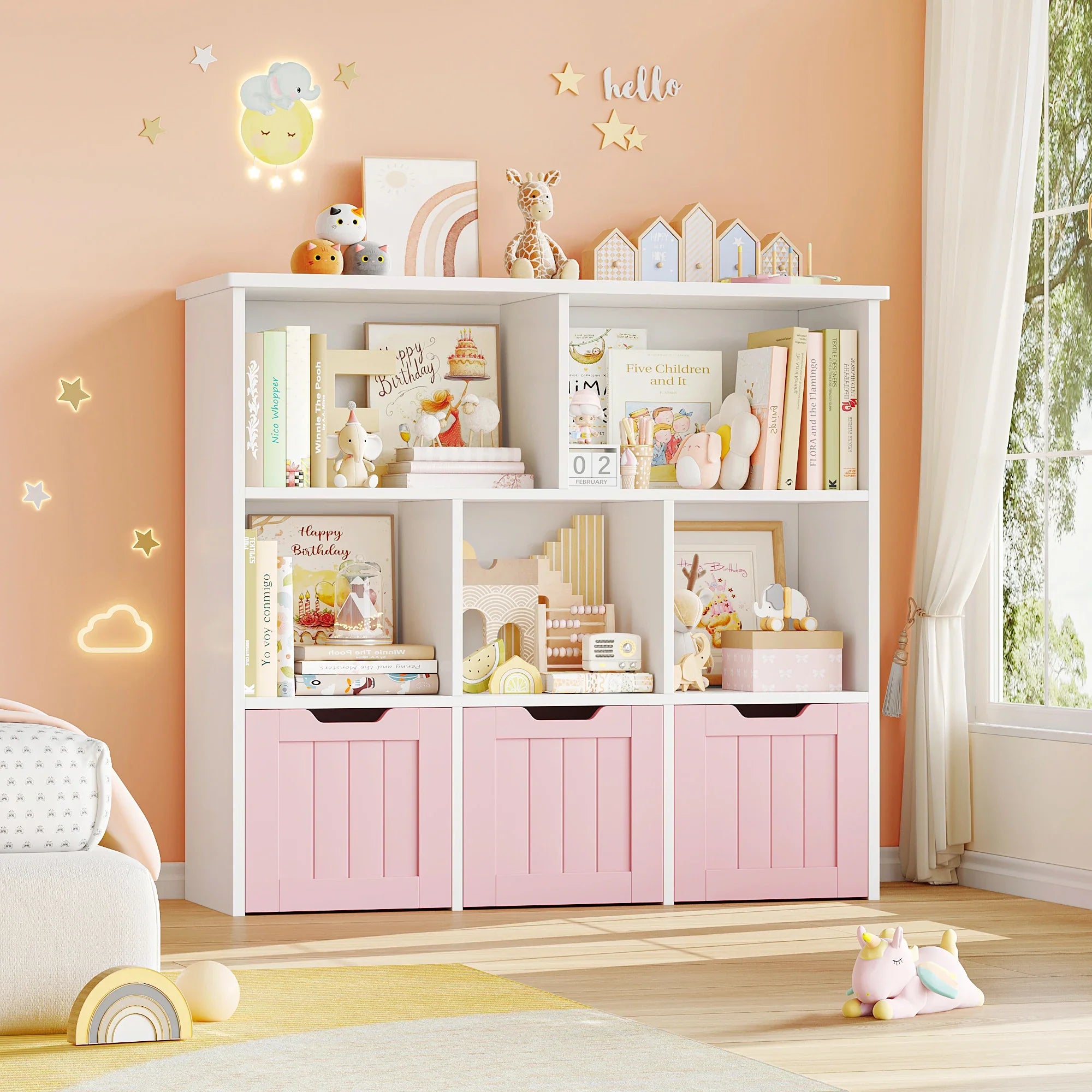 Kids Toy Storage Unit 3 Drawers 6 Shelves Montessori & Toys