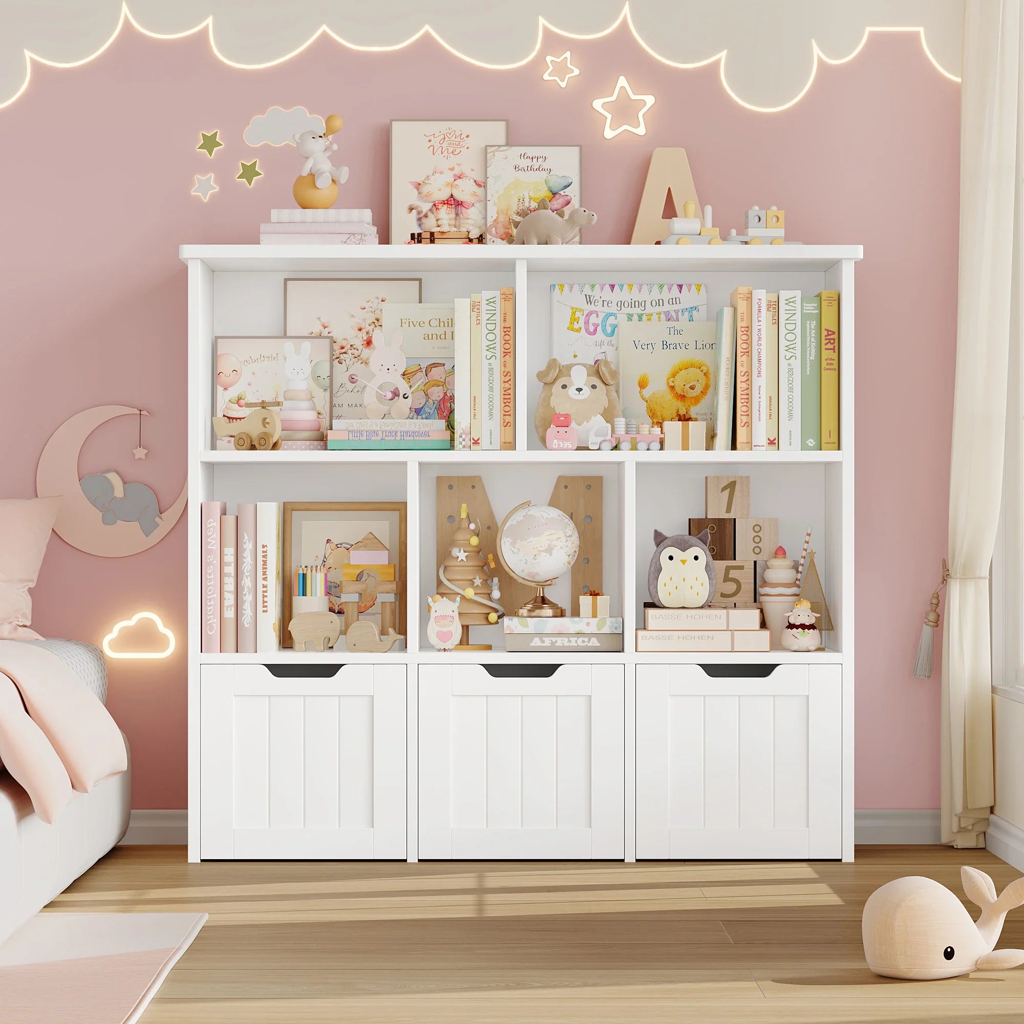 Kids Toy Storage Unit 3 Drawers 6 Shelves Montessori & Toys