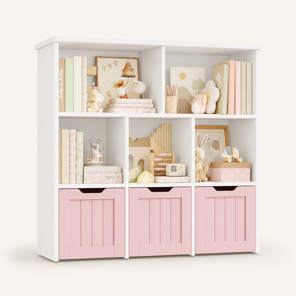 Kids Toy Storage Unit 3 Drawers 6 Shelves Montessori & Toys