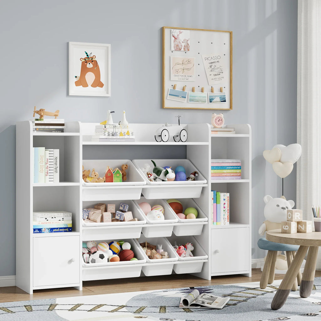 Kids Toy Storage Unit 8 Removable Boxes Montessori & Toys