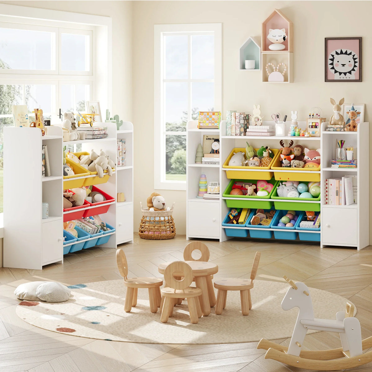 Kids Toy Storage Unit 8 Removable Boxes Montessori & Toys