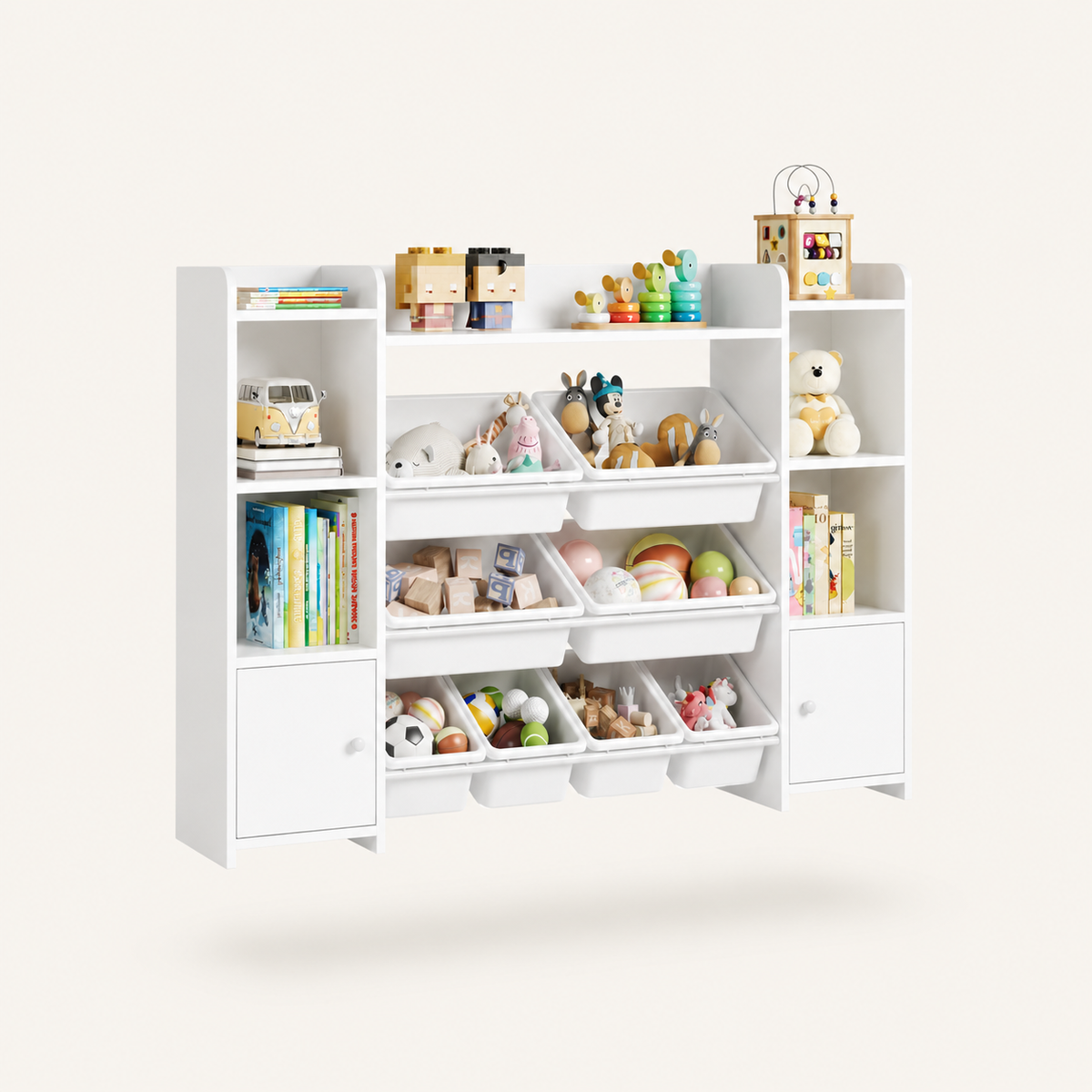 Kids Toy Storage Unit 8 Removable Boxes Montessori & Toys