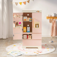 Kids Wooden Play Kitchen Full Set Pink Montessori & Toys