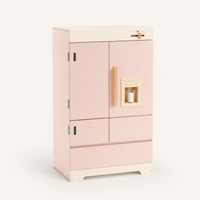 Kids Wooden Play Kitchen Full Set Pink Montessori & Toys