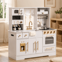 Kids Wooden Play Kitchen Toy with Sink Set Montessori & Toys