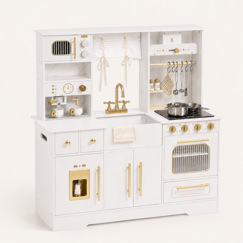 Kids Wooden Play Kitchen Toy with Sink Set Montessori & Toys