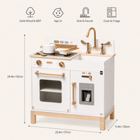 Kids Wooden Play Kitchen with Lights and Sounds Montessori & Toys