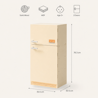 Kids Wooden Toy Fridge Play Kitchen Set Montessori & Toys